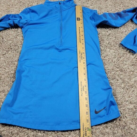 Nike Pro Pullover Women’s Small Blue Warm Just Do It 1/2 Zip Long Sleeve - Picture 4 of 8